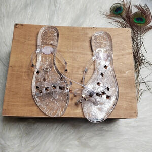 Olivia Miller Clear Jelly Stud Sandals